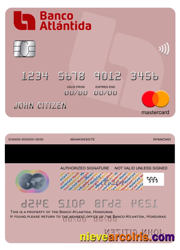 Honduras Banco Atlantida mastercard